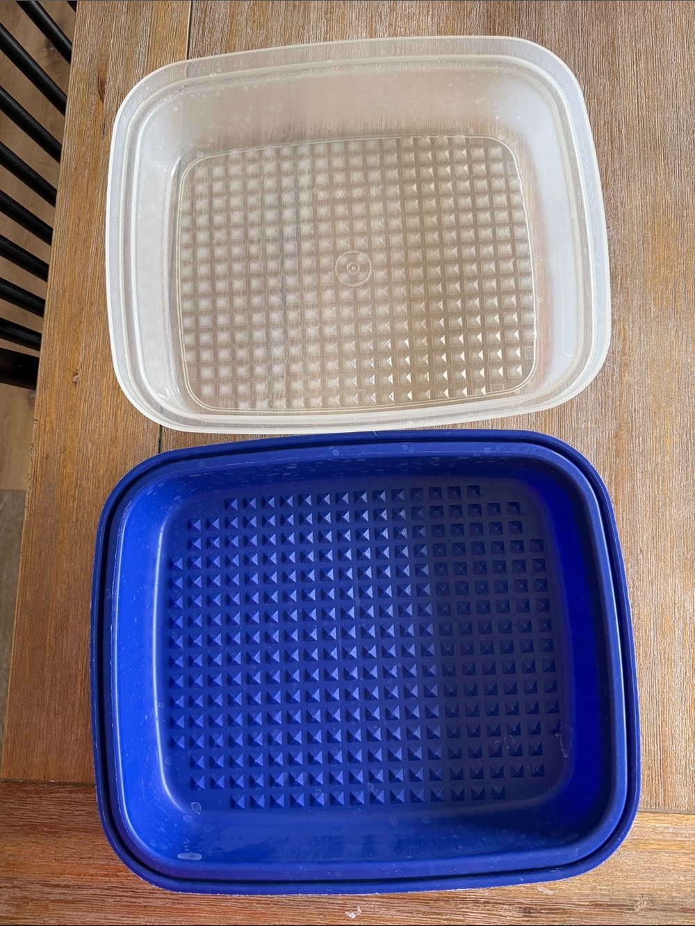 Tupperware Season and Serve Marinating Container Clear and Blue